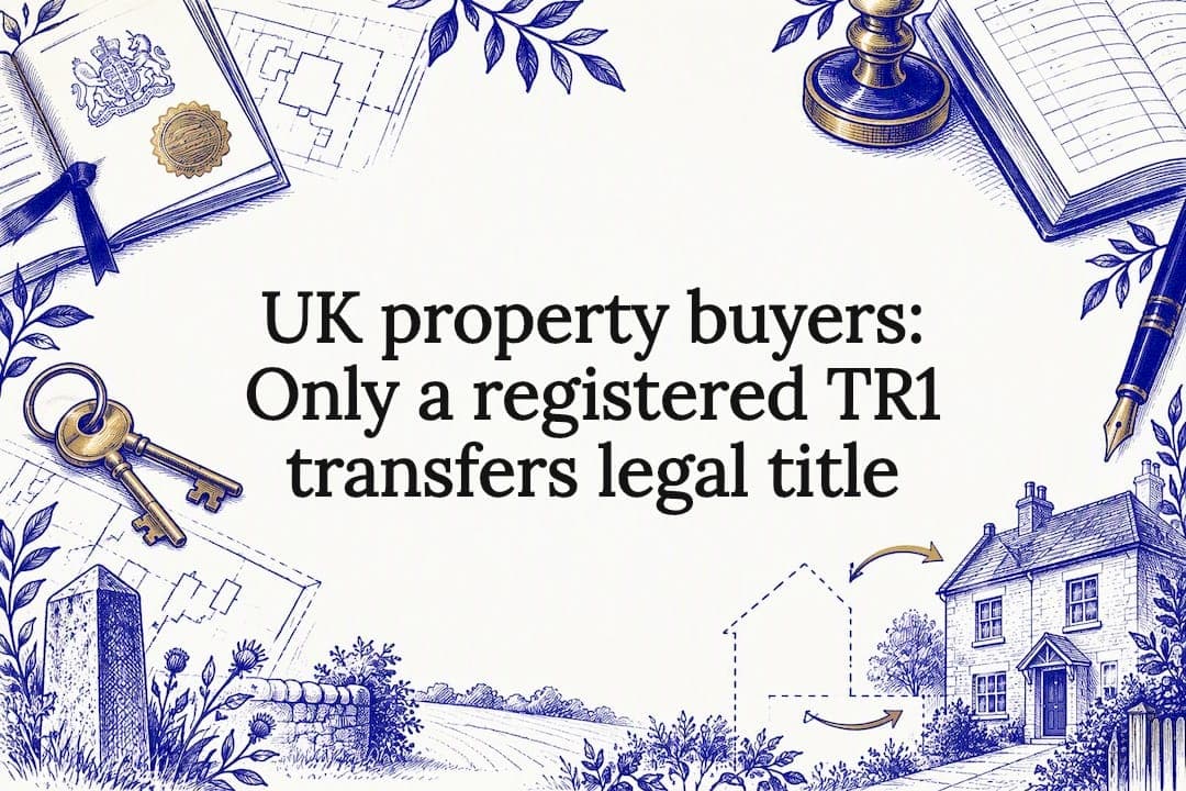 Cover image for UK property buyers: Only a registered TR1 transfers legal title