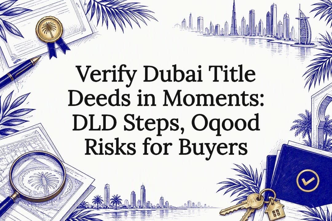 Cover image for Verify Dubai Title Deeds in Moments: DLD Steps, Oqood Risks for Buyers