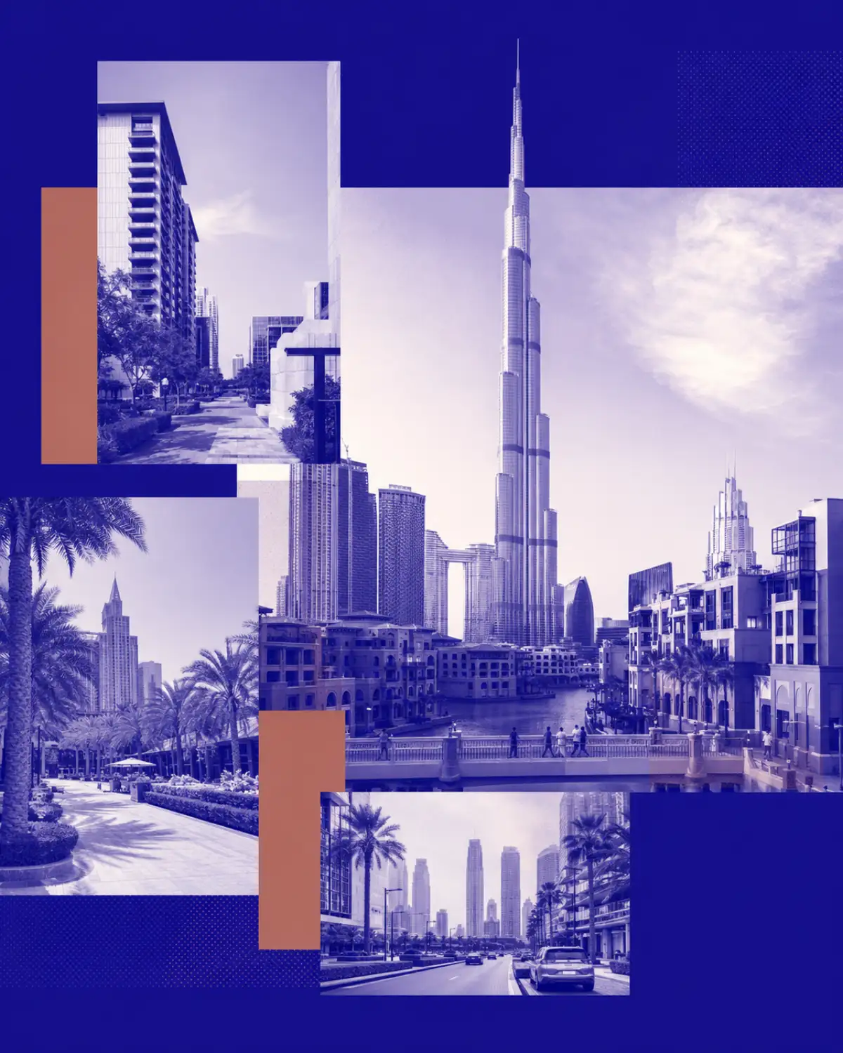 Downtown Dubai skyline and Burj Khalifa in the United Arab Emirates