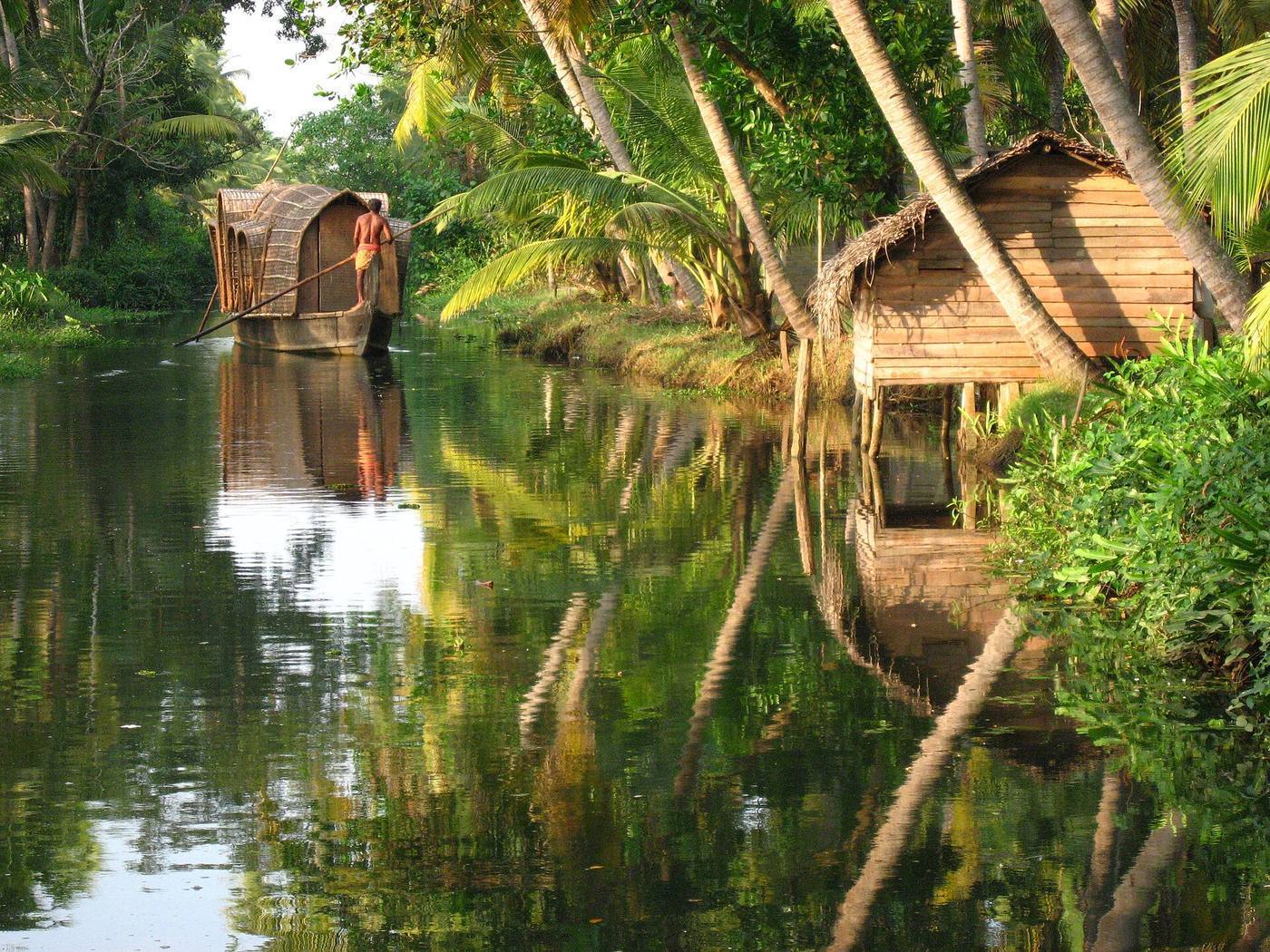 the Kerala backwaters, an illustration